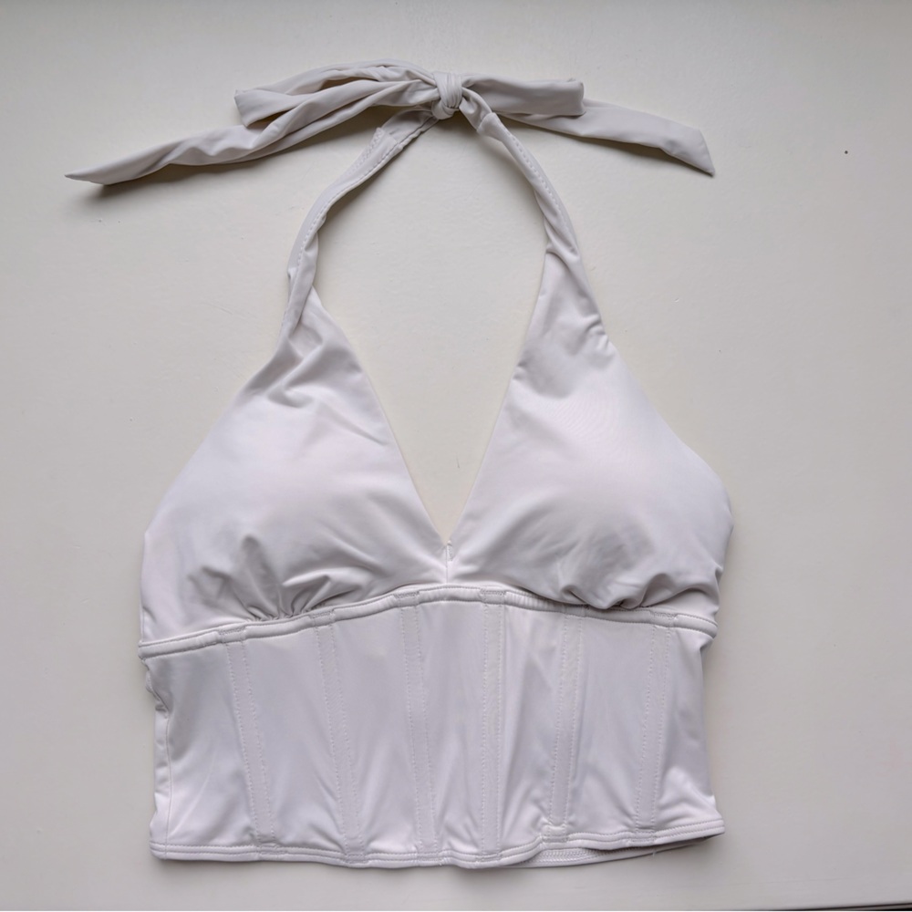Cream Halter Corset Top